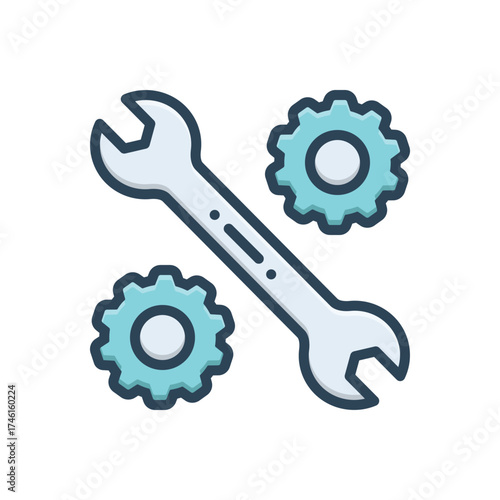 Color illustration icon for spare components