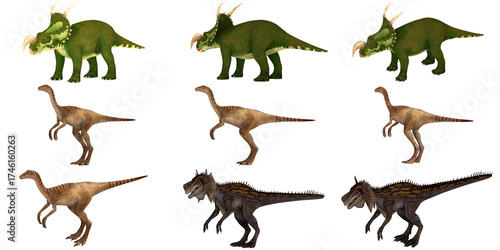 Illustration of diverse dinosaur species