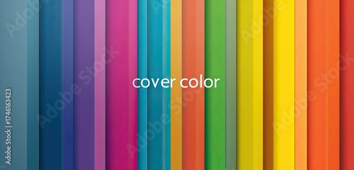 Abstract Multicolor Vertical Stripes Illustration With Cover Color Text Overlaid Design