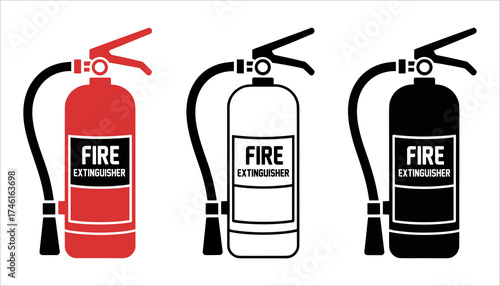 Fire Extinguisher Icon Vector Safety Equipment Illustration, Red Fire Extinguisher Graphic Emergency Safety Sign, Fire Safety Equipment Vector Illustration Protection Icon.