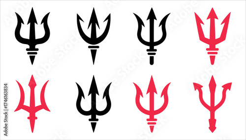 Trident Icon Vector, Neptune Symbol Illustration, Poseidon Weapon Graphic