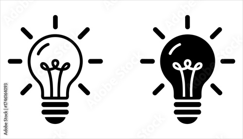 Lightbulb Icon Concept Idea Innovation, Electric Light Energy Technology Creative, Idea Solution Bright Concept Illustration.
