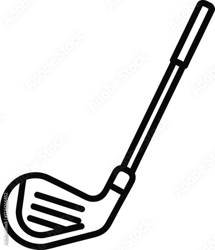 Simple black outline icon of a golf club on a white background for sports and recreation