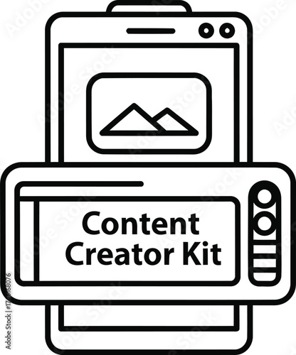 Mobile content creator kit with smartphone and camera accessories for social media