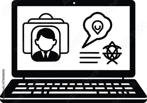 Freelancer gig platform interface showing profile location and job listings on laptop screen