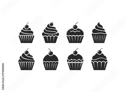 Collection of cupcake icons