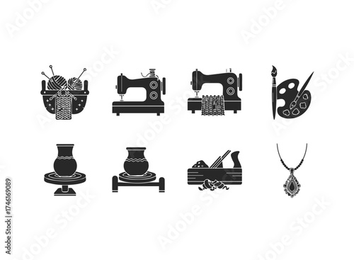 Set of crafting and art icons