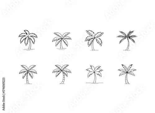 Collection of palm tree icons