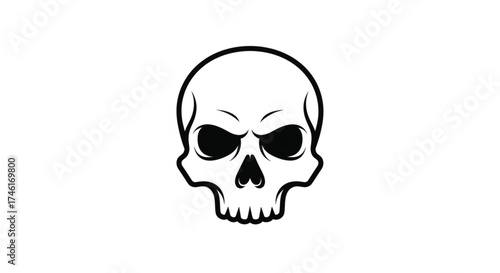Spooky skull design for Halloween, Dia de los Muertos, or edgy graphic projects