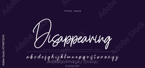Hand drawn vector alphabet. Modern monoline signature script font. Elegant Signature Font. Best Alphabet Beautiful Calligraphy Signature Font