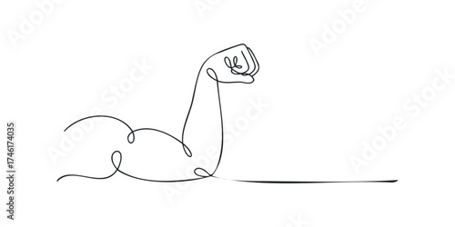 Flexed Bicep Line Art