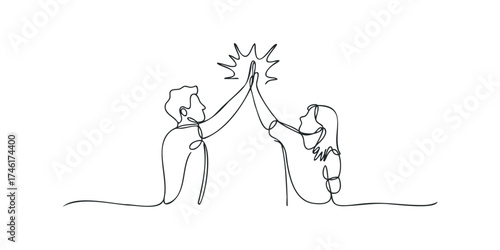 Two people giving each other a high five