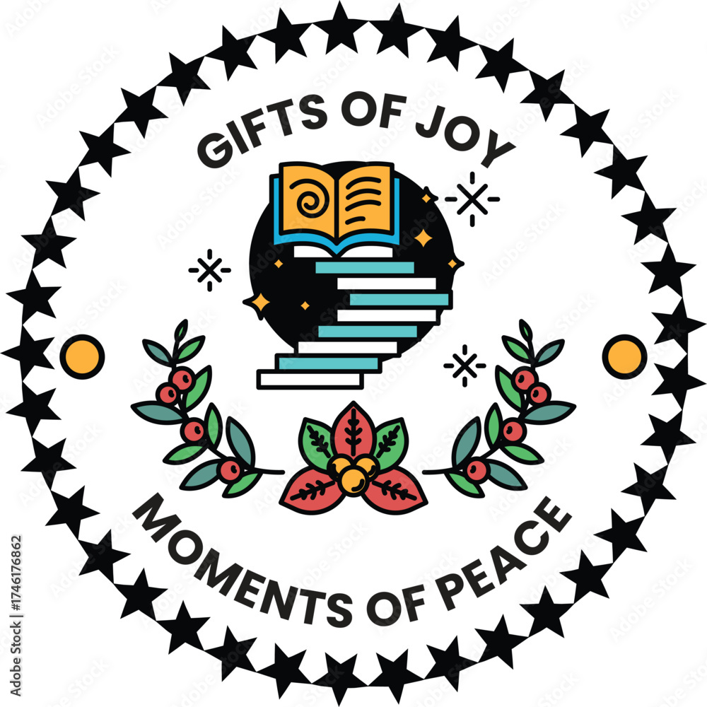 Fototapeta premium A black and white logo for Gifts of Joy
