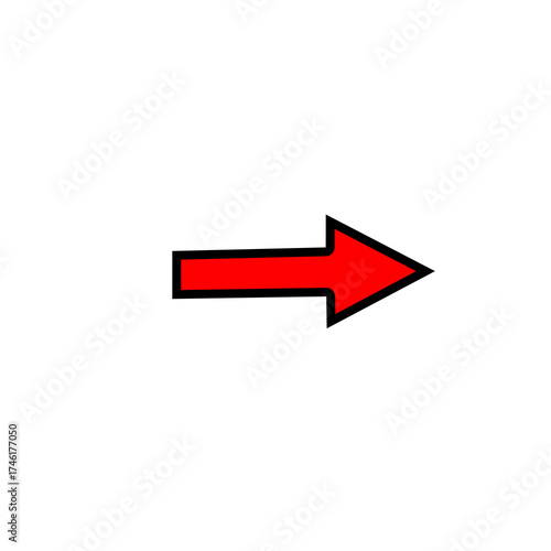 Free Download Black and red arrow icon. Directional arrow symbol in flat illustration style. - GFXLoad