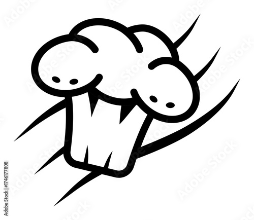 Fresh broccoli icon vector showing healthy vegetable symbol in minimal black line art style.