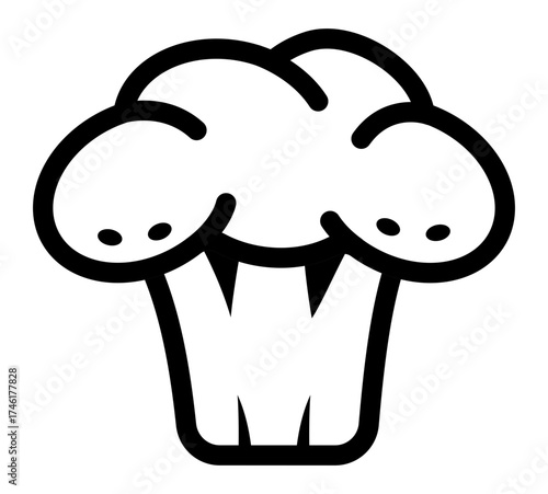 Simple broccoli icon vector design for food, healthy diet, and organic vegetable illustration.