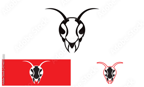Ant head Logo template vector illustration