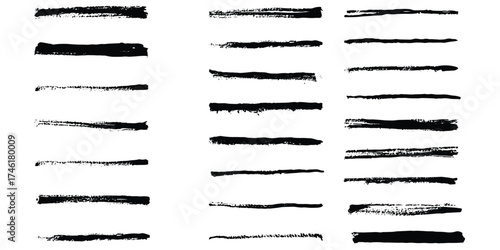 Hand-Drawn Lines collection of textured, hand-drawn lines in various lengths and thicknesses, perfect for adding a raw, artistic touch to any project. Evoking the authenticity of freehand creation.