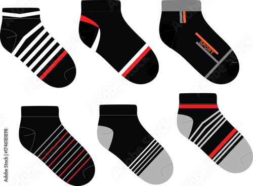 ankle length socks style  illustrations vector art