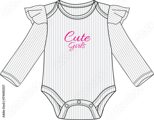 girls bodysuit artwork print illustrations vector art