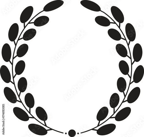 Elegant Laurel Wreath Victory Emblem Design