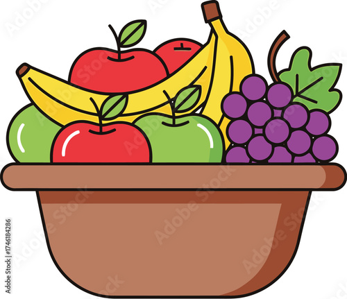 Fresh fruits in a bowl, perfect for healthy eating and vibrant lifestyle