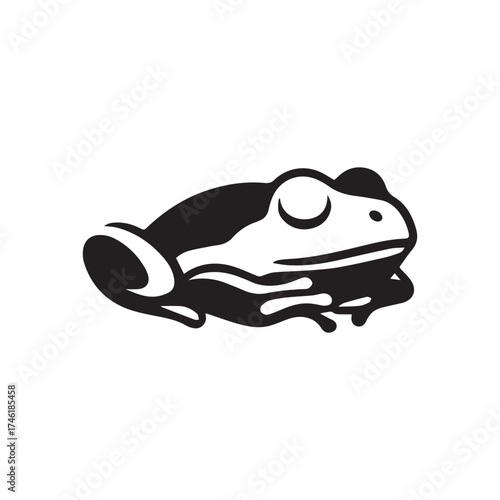 Sleeping frog logo silhouette