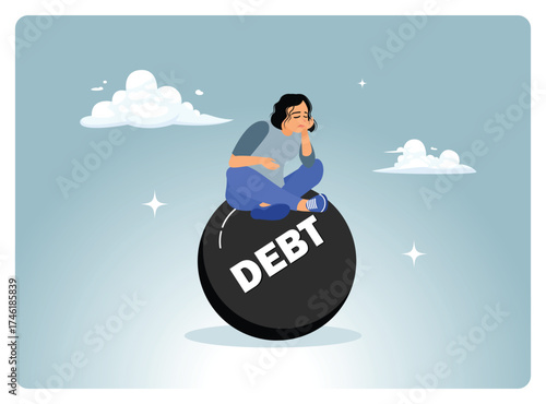 A woman with excessive spending errors that led to a debt burden.