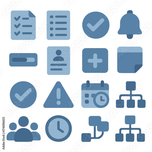 Information Icons Collection: A selection of user-friendly icons for a streamlined and intuitive interface. Each icon embodies clear, concise communication of various functions.