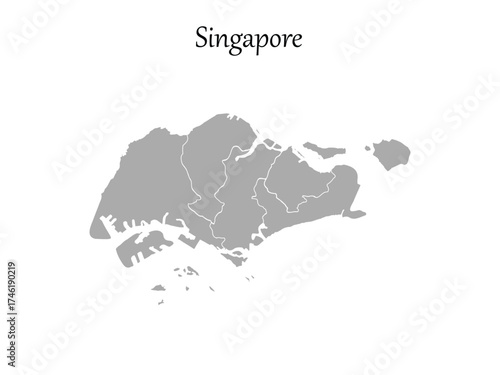 Singapore map vector illustration isolated design
