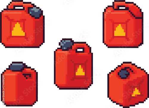 gasoline pixel art, eps 10 illustration