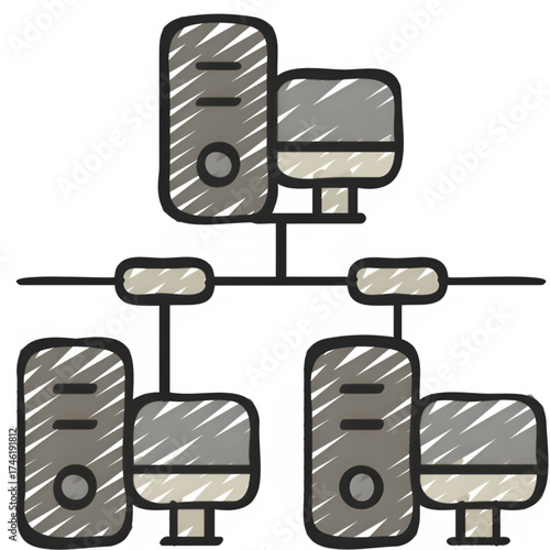 vector illustration of computer server