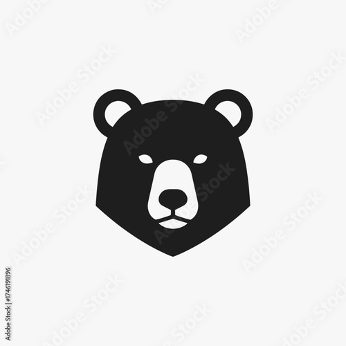 The flat design concept for the Bear Wild King logo focuses on simplicity, elegance, and ease of recognition. vector Sign for, Logos, mascot, Labels, and Icons.
