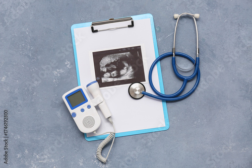 Fetal doppler with clipboar...