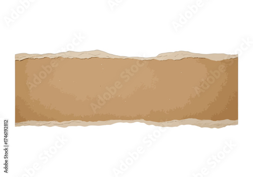 Vector illustration of torn brown cardboard paper edge