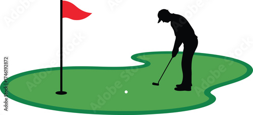 Putting on the green a golf shirt design 

