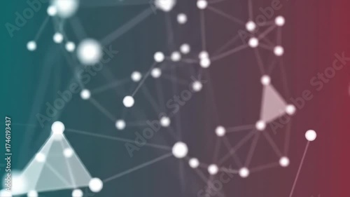 Digital Network Abstract Connection of Nodes and Lines