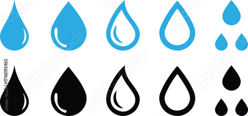 Water drop icons.