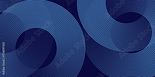 Abstract blue glowing geometric lines modern shiny blue circle lines pattern.