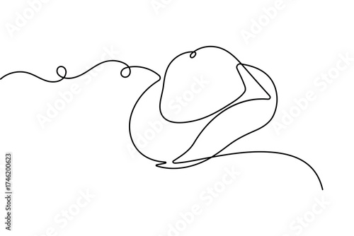 Cowboy hat minimal one line art elegant outline continuous drawing vector illustration
