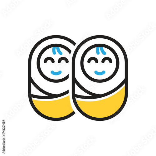 Multi color icon for twin