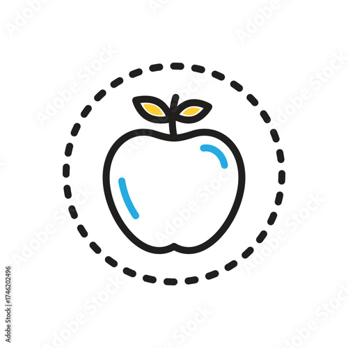 Multi color icon for fruit