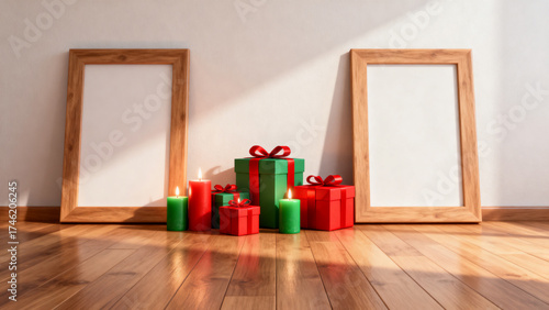 ChristmasGiftsAndCandlesBetweenFrames