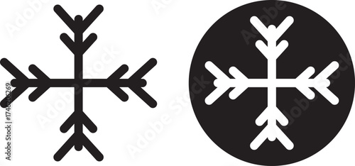 Snowflake icon set snowflake, swirl, pattern, glow. Vector illustration. snowflake glyph flat vector icon
