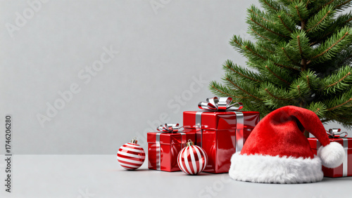 ChristmasGiftsSantaHatTree