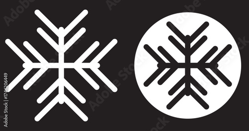 Snowflake icon set snowflake, swirl, pattern, glow. Vector illustration. snowflake glyph flat vector icon