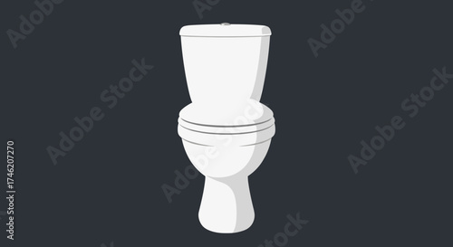 A clean white toilet bowl with a closed lid on a dark background.