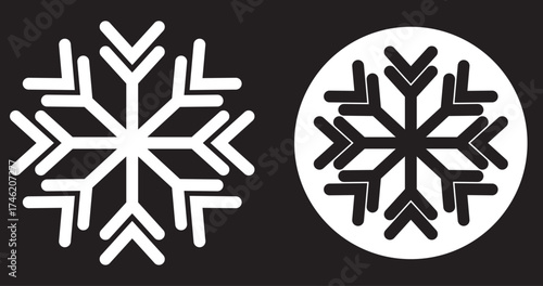 Snowflake icon set snowflake, swirl, pattern, glow. Vector illustration. snowflake glyph flat vector icon