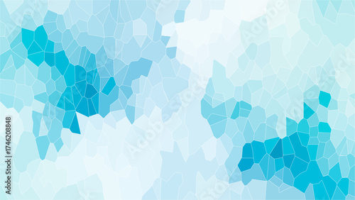 Abstract geometric pattern with irregular polygonal mosaic shapes in grayscale tones. Soft transitions between light and dark blue areas create a minimalist modern background for design and texture us