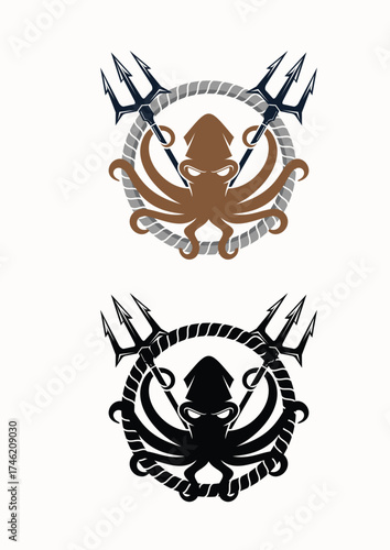 Octopus with Trident logo